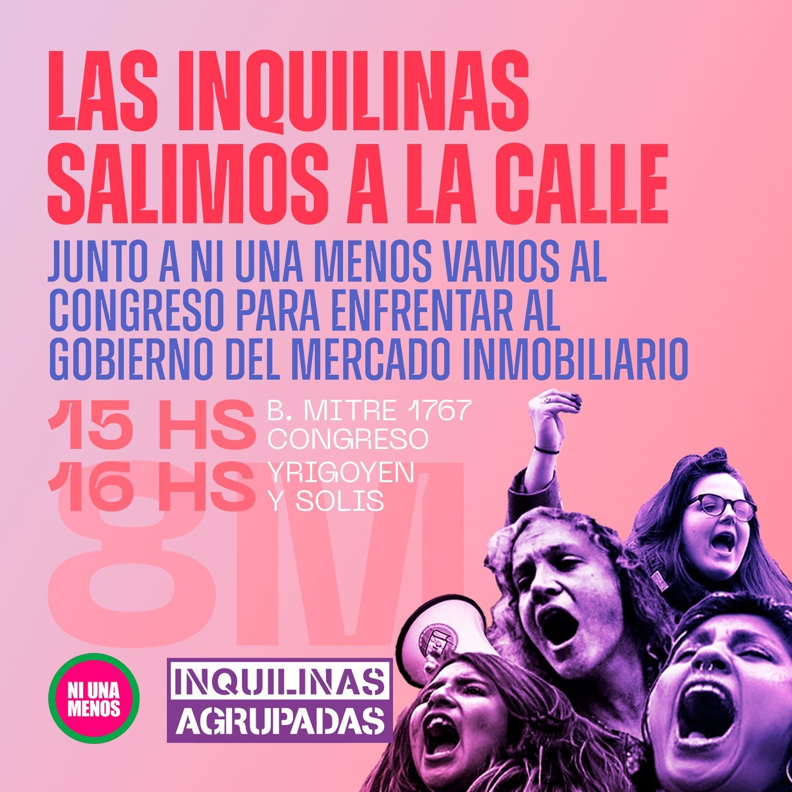 Las inquilinas salimos a la calle junto a Ni Una Menos para enfrentar al gobierno del mercado inmobiliario